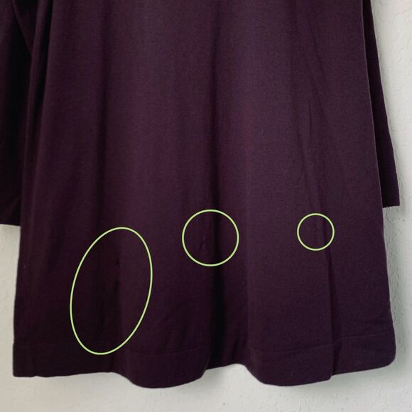 Akris Punto Cardigan Sweater US 16 Dark Purple Open 100% Wool Designer Luxury - Picture 8 of 13